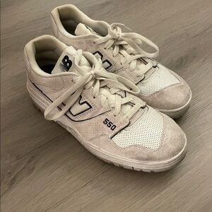 New Balance 550 Cream and White Sneakers